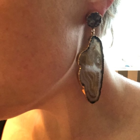 Dara Ettinger Statement Amethyst Druzy Earrings - Picture 5 of 5